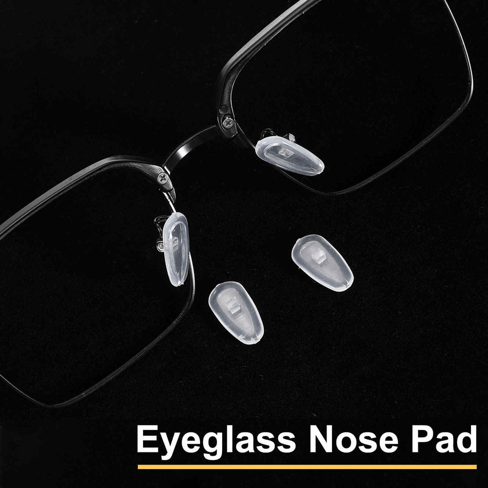 Nose pads installed on plastic frame eyeglasses