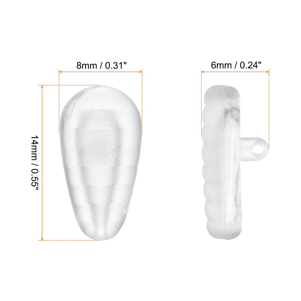 Close up view of silicone nose pads showing 6 mm thickness and air bag design