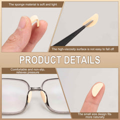 Nose pads on a plastic frame demonstrating secure fit