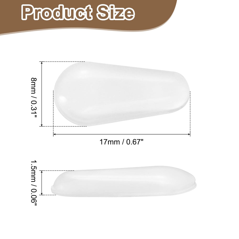 Close-up of teardrop silicone nose pads with self-adhesive backing