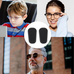 Black silicone nose pads on glasses and sunglasses