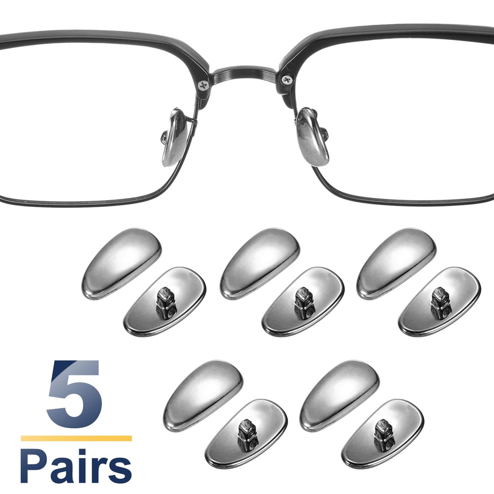 Screw-in nose pad attachment mechanism for glasses
