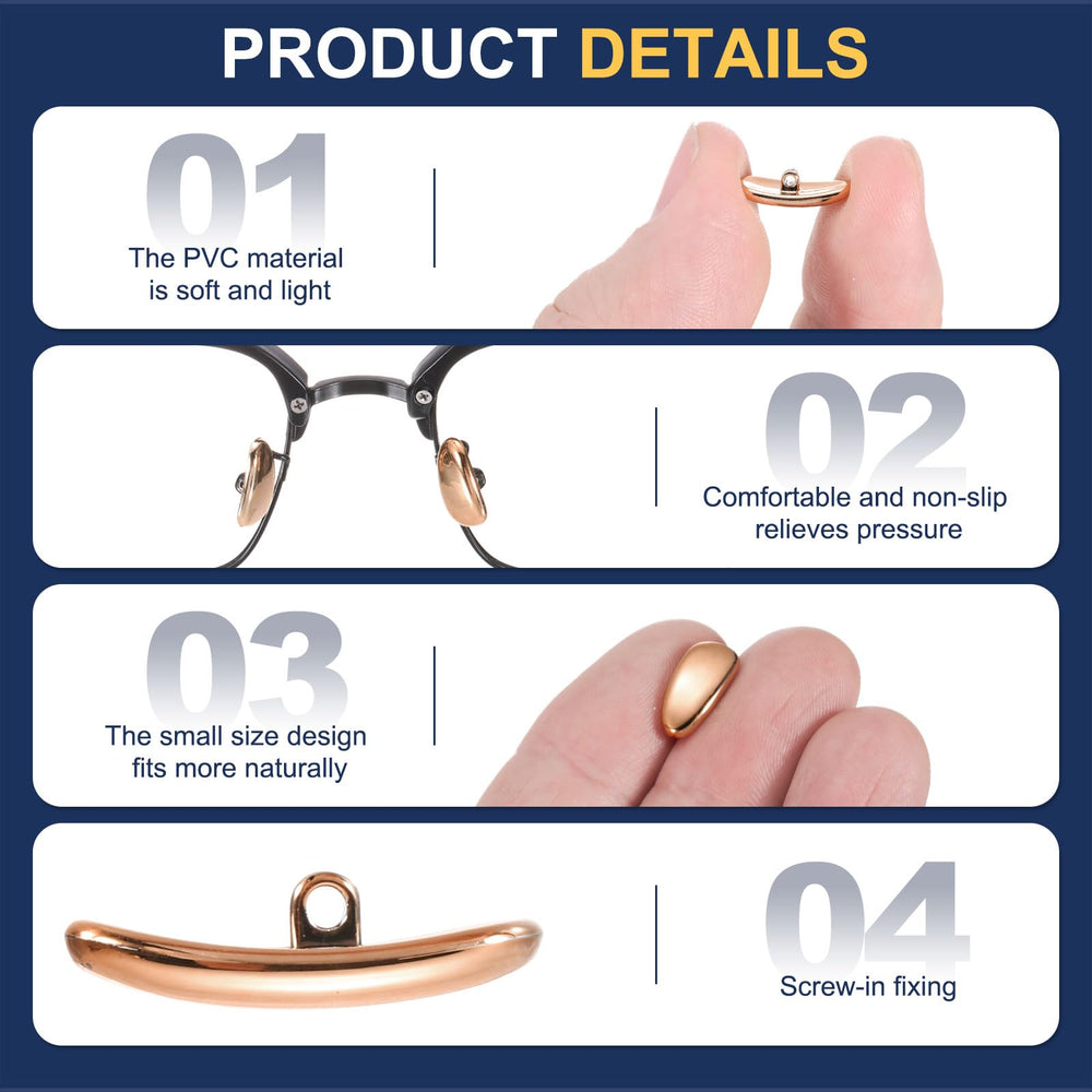 Screw-in nose pads attachment for secure fit