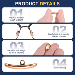 Screw-in nose pads attachment for secure fit
