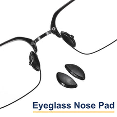 Plastic frame eyeglasses with HARFINGTON nose pads attached