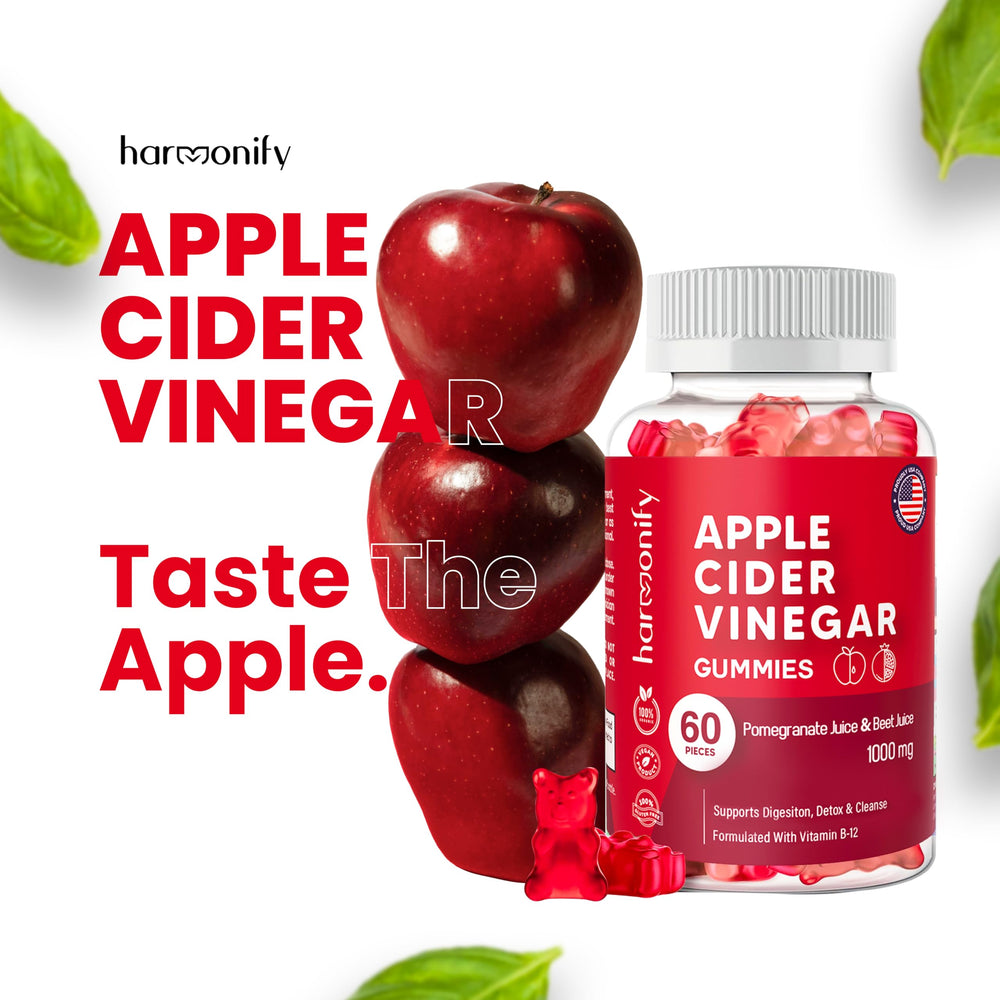 Gluten-free, vegan, non-GMO ACV gummies packaging icons