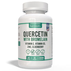 HARMONIFY Quercetin with Bromelain immune blend bottle on white background