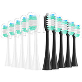 Harobey 10-pack replacement toothbrush heads - 5 black and 5 white