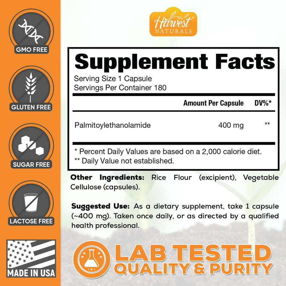 Close-up of product label with 400 mg per serving