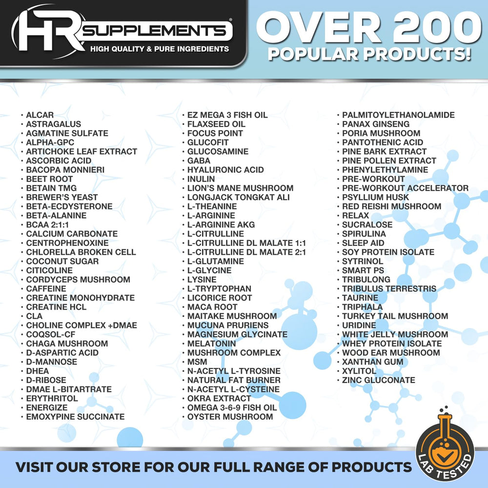 Supplement facts panel for Harvest Naturals PEA capsules