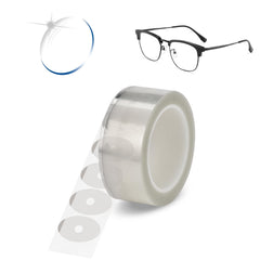 Clear lens edging pad close-up, 1.02 x 1.65 inches