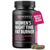 HAVASU Nutrition Night Time Fat Burner bottle front for nightly routine support.