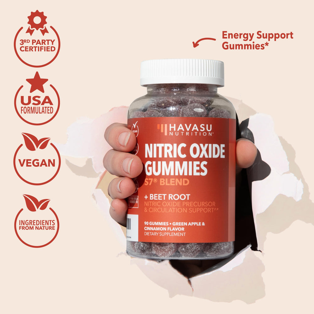 HAVASU NUTRITION nitric oxide gummies daily-routine scene suggests easy addition to fitness plan.