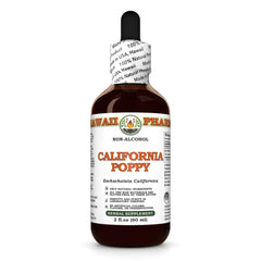 California Poppy Liquid Extract 2 oz bottle, alcohol-free glycerite