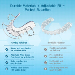 Hawley retainer with discreet clear acrylic base