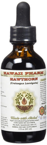Hawthorn Alcohol-Free Liquid Extract bottle (2 oz) made from organic dried hawthorn berries