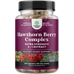 High-strength hawthorn berry capsules bottle with label