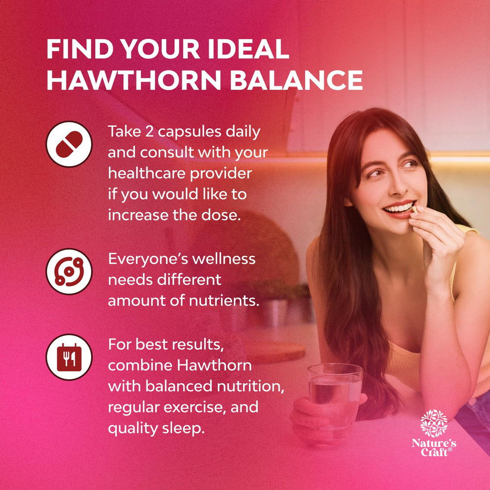 Front view of hawthorn berry capsules bottle with label
