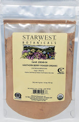 Organic Hawthorn Berry Powder 4 oz - Starwest Botanicals, Crataegus laevigata, Croatia origin