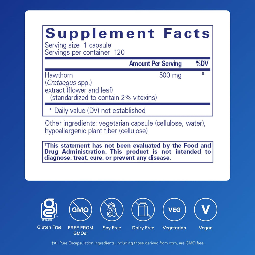 Close-up of Hawthorn Extract bottle label