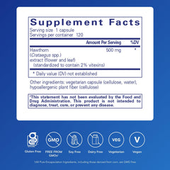Close-up of Hawthorn Extract bottle label