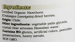 Close-up of Hawthorn tincture bottle and dried Hawthorn berries