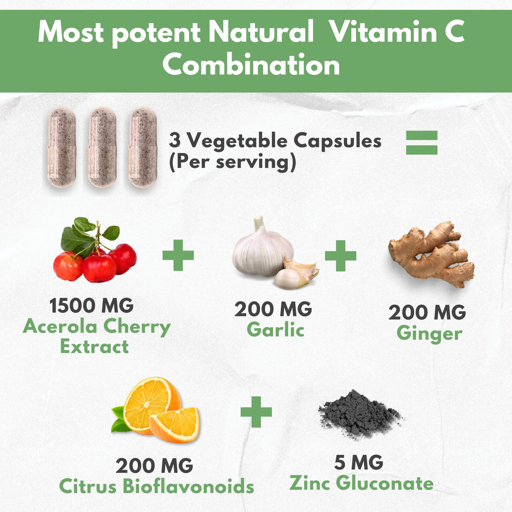 Citrus Bioflavonoids and Vitamin C for enhanced absorption