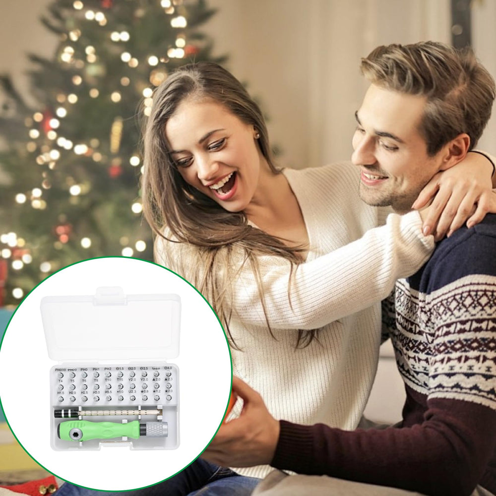 Array of 30 screwdriver heads