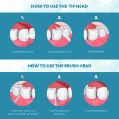 Toothpick being used to clean between teeth