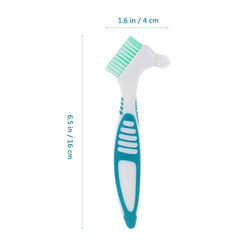 Brush cleaning dentures and partial dentures