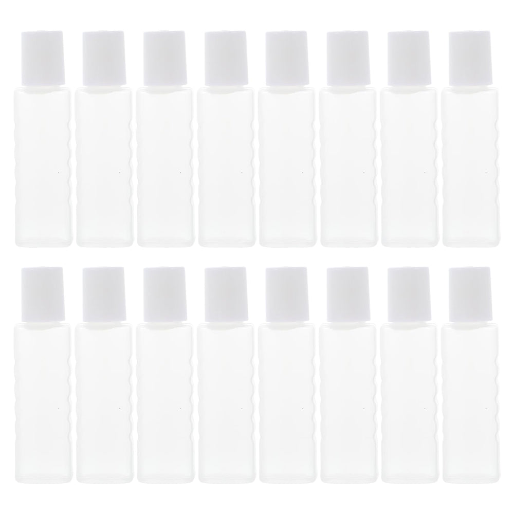 Transparent mini bottle set with screw caps – Healifty 25-piece