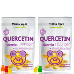 HEALING DROPS Quercetin with Bromelain Gummies 2-pack front view
