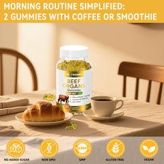 HEALOADING Beef Organ Gummies shown for on-the-go snacking