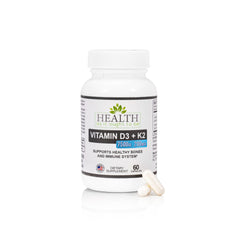 Health As It Ought To Be Vitamin D3+K2 supplement bottle (60 capsules) - hero image