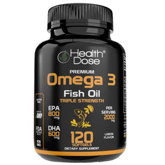 Health Dose Omega-3 lemon softgels bottle