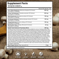 Health Heals Mushroom Supplement bottle close-up