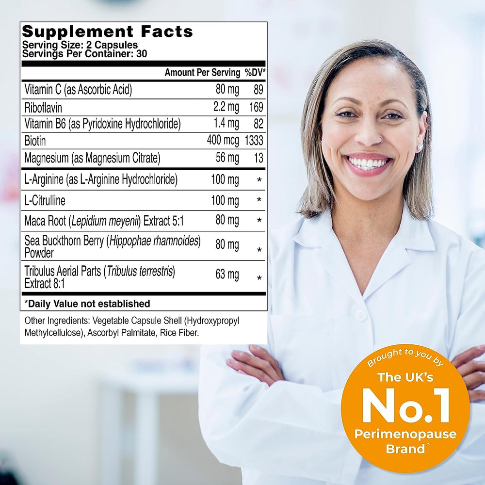 Ingredients: Maca root and Tribulus terrestris