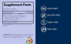 Capsules and product packaging of Health Logics BioCell Collagen 120 capsules