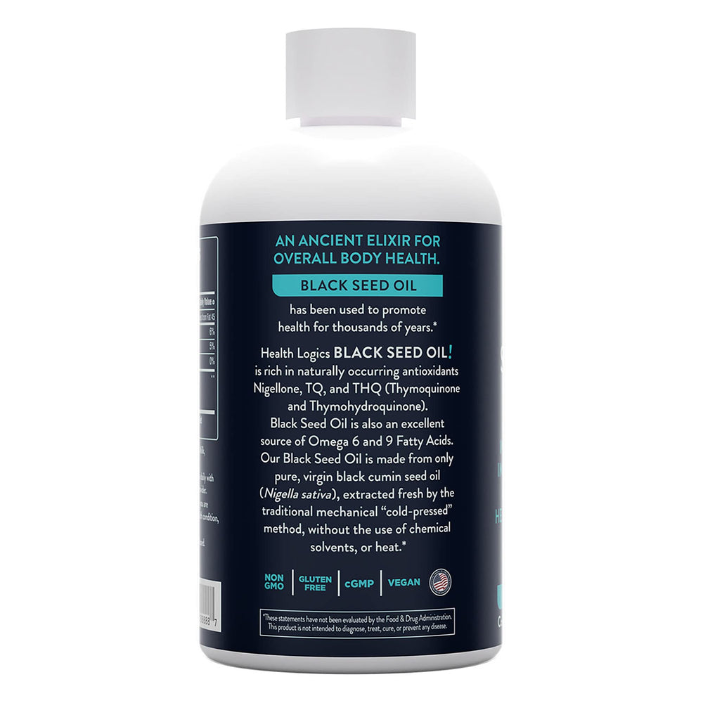 Dropper dispensing black seed oil into a spoon