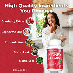 Health Plus Advanced Kidney Cleanse buchu leaf extract capsule for holistic kidney support.