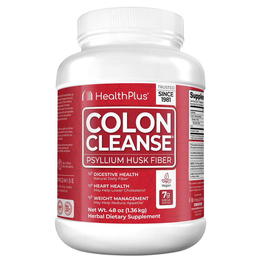 Health Plus Colon Cleanse bottle and label on white background