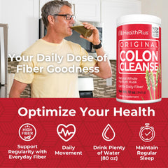 Gluten-free, dairy-free, soy-free ingredients label for Health Plus Colon Cleanse