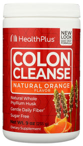 Front view of Health Plus Colon Cleanse Orange 9 oz bottle