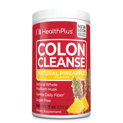 Front view of Health Plus Colon Cleanse pineapple flavor bottle
