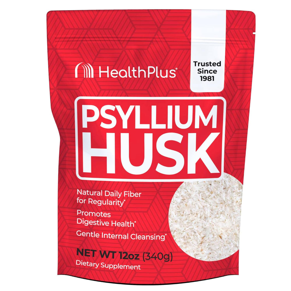 Health Plus Psyllium Husk 12 oz bottle – front view