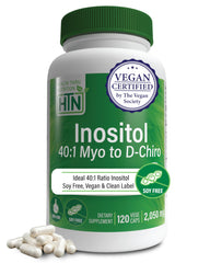 Health Thru Nutrition Inositol supplement bottle showing 40:1 ratio and 2050mg per serving