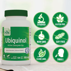 3rd-party tested label on Health Thru Nutrition Ubiquinol bottle