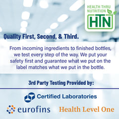 Non-GMO, clean label, and third-party tested seal