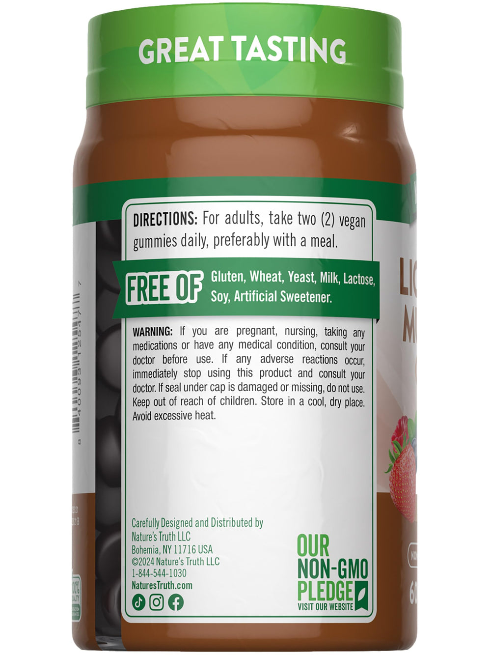 Lifestyle image of a healthy adult with Lion's Mane gummies