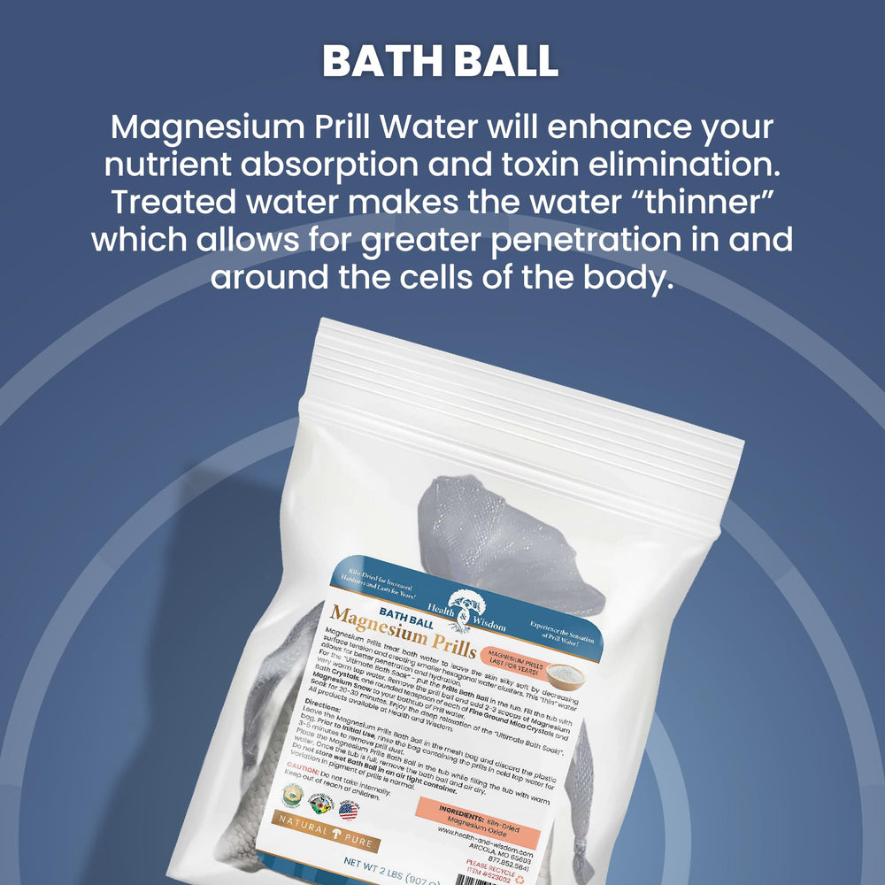 Magnesium prills beads in a heavy-duty laundry pouch